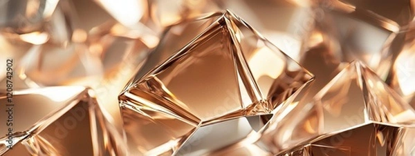 Fototapeta Layered holographic triangles create a captivating futuristic design