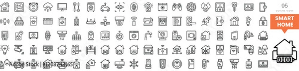 Fototapeta A collection of smart home icons for modern technology enthusiasts.