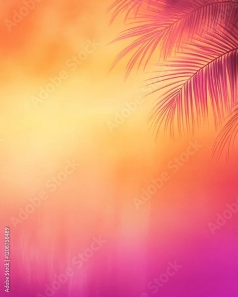 Fototapeta A vibrant gradient background with tropical sunset colors.featuring bright oranges, pinks, and purples.evoking warmth and relaxation.ideal for summer and beach-themed content