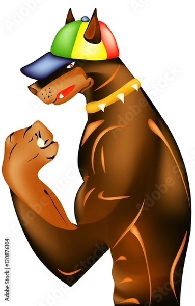 Fototapeta злой доберман атлет 