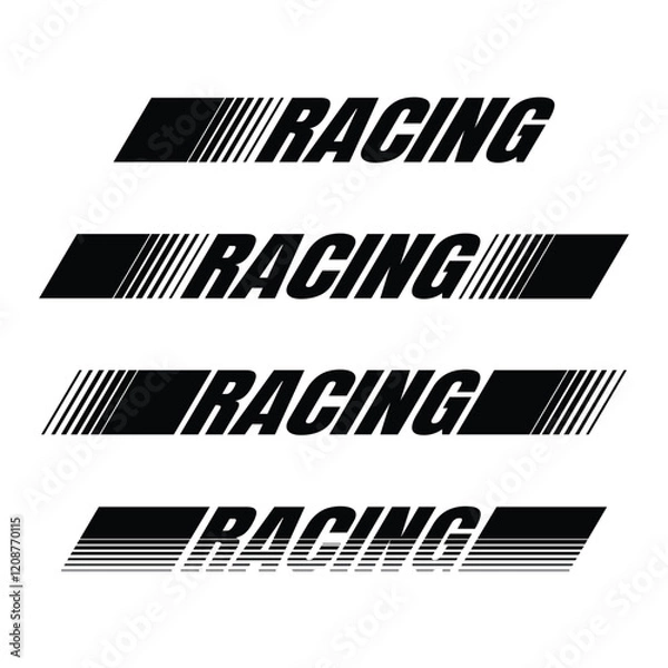 Fototapeta Racing halftone text lines