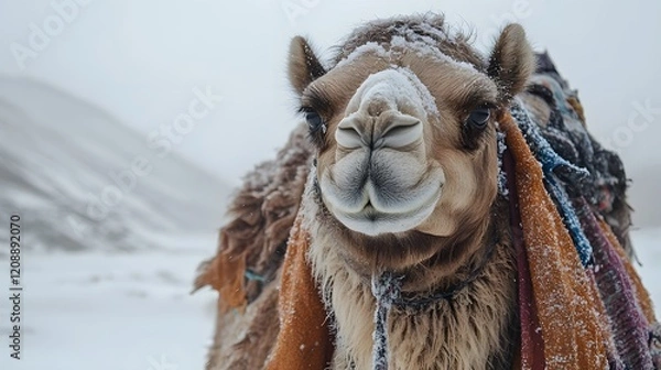 Obraz Camel on a winter day