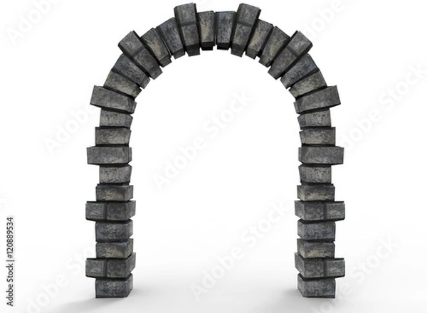 Obraz 3D ilustracja starego sposobu łuku. białe tło na białym tle. ikona gry internetowej.