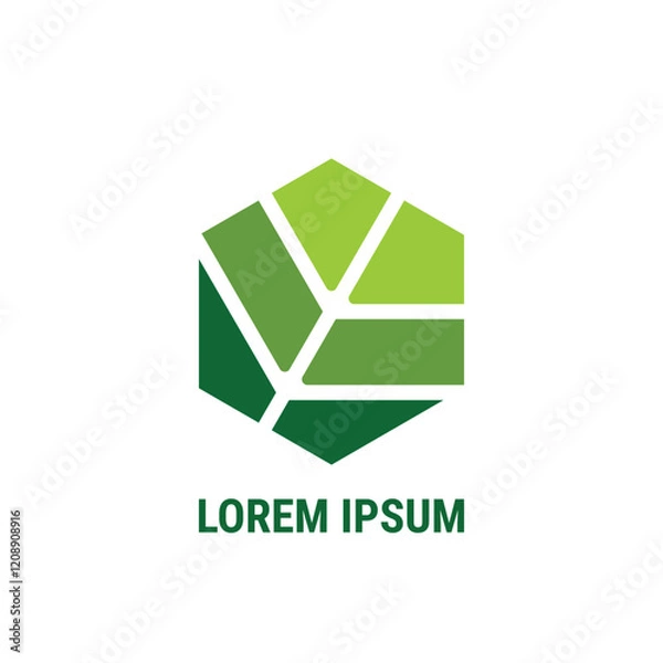 Fototapeta simple hexagonal leaf design logo