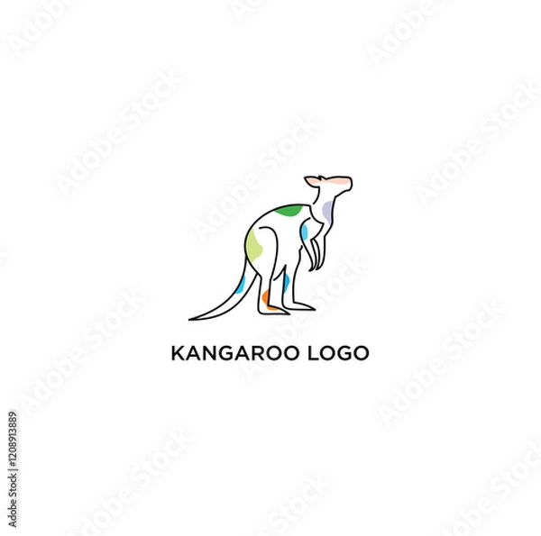 Obraz Simple minimal kangoro vector logo outline style