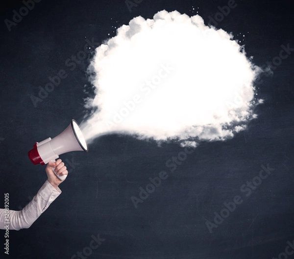 Obraz Megaphone with plain message cloud