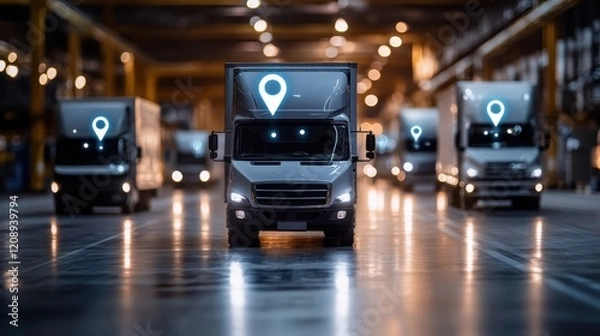 Fototapeta Digital dashboard displaying live order statuses and delivery tracking