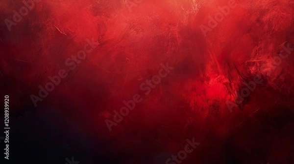 Obraz Red grainy abstract background, dark vibrant noisy banner header cover backdrop design, light shadow gradient texture