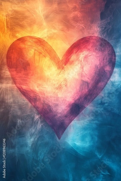 Fototapeta Symbol of Love Digital Background with Heart-Shaped Design, Generative AI