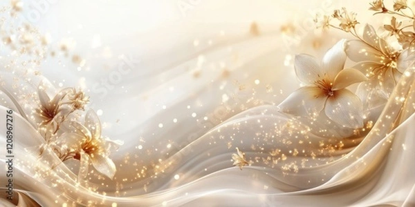 Fototapeta Delicate Light Digital Background with Elegant Design, Generative AI