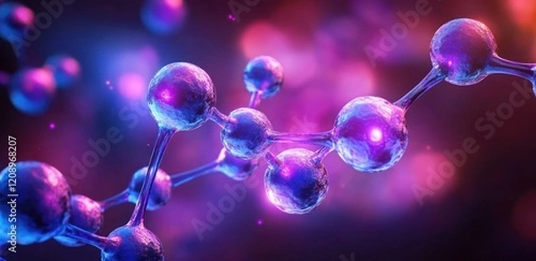 Fototapeta Hyper-Realistic 3D Molecular Structures in Laboratory Research and Medical Science Background
