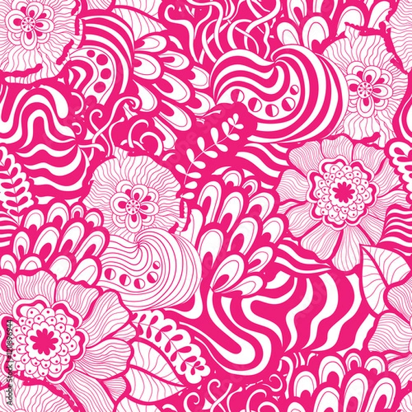 Fototapeta Vector seamless abstract hand-drawn pattern design