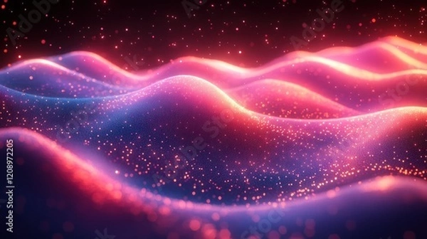 Fototapeta Abstract Waves of Light and Motion in Vibrant Digital Art Representing Innovation and Technology