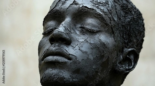 Obraz Abstract Black Sculpture Of A Human Head