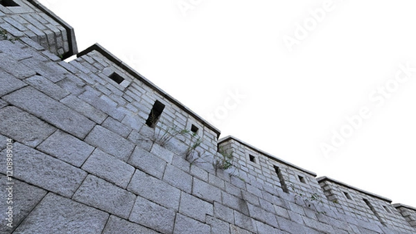 Obraz 한국 전통 건축양식 성벽 백그라운드