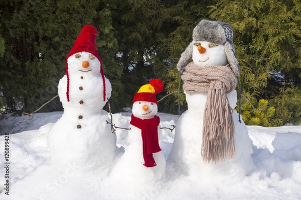 Obraz snowman family