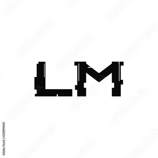 Fototapeta LM monogram logo design letter text name symbol monochrome logotype alphabet character simple logo