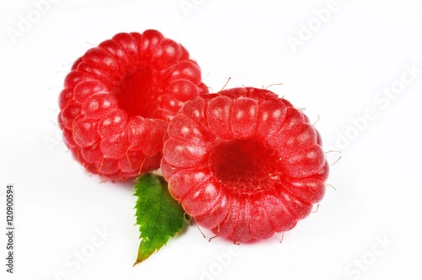 Fototapeta Raspberry na białym tle