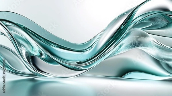 Fototapeta Abstract Teal Liquid Flow