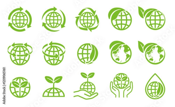 Obraz 地球　エコロジー　アイコンセット 　イラスト