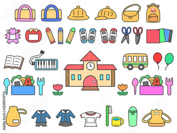 Obraz 幼稚園にまつわるイラストセット