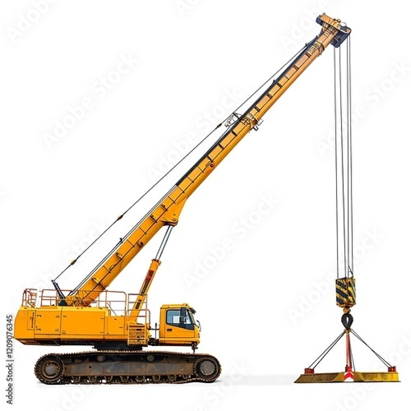 Fototapeta Mobile crane on white background