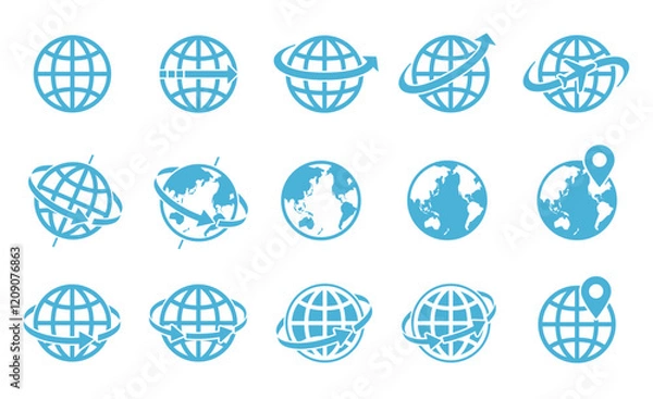 Fototapeta 地球　アース　アイコンセット　イラスト