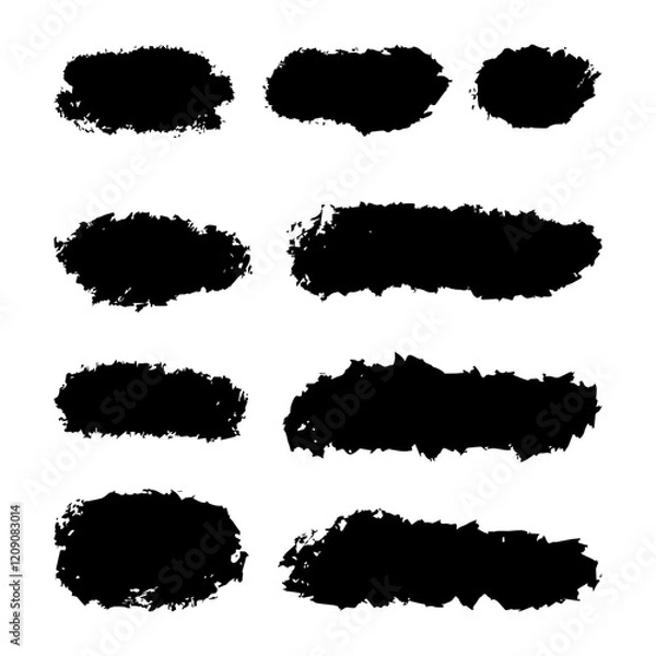 Fototapeta Brush strokes. Paint brush set. Grunge design element. background texture