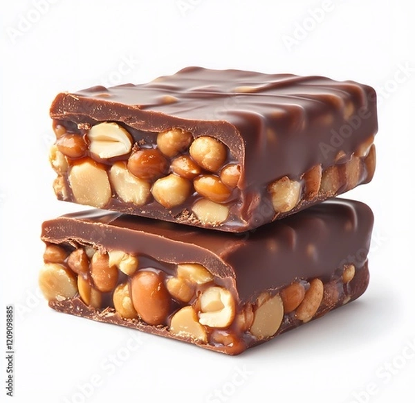 Obraz Delicious chocolate bar with peanuts and caramel