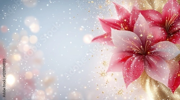 Obraz A beautiful pink flower bloom in a garden with vibrant petals and a soft background