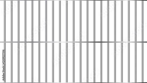 Obraz Behind jail or prison bars editable vector illustration