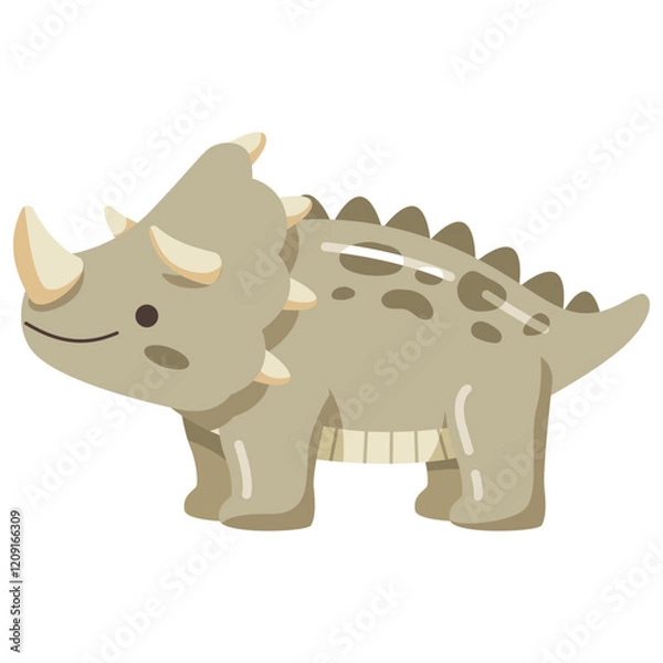 Obraz Cute Cartoon Triceratops Character Illustration