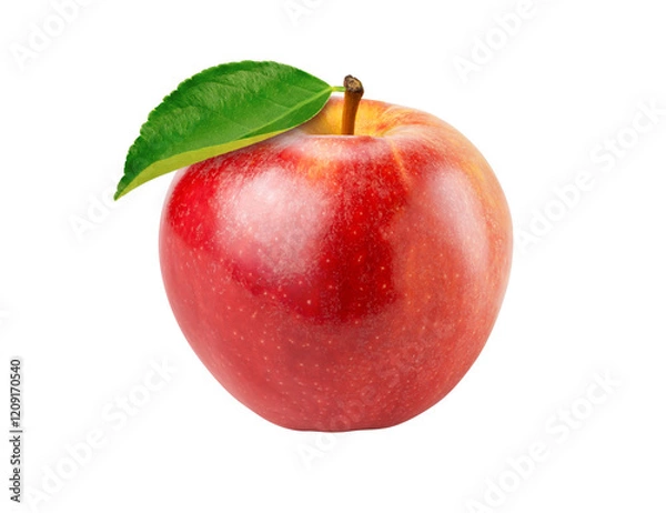 Obraz red apple with leaf isolated on white