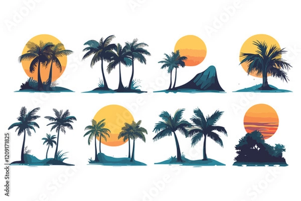 Obraz set of beach t shirt bundle vector art design
