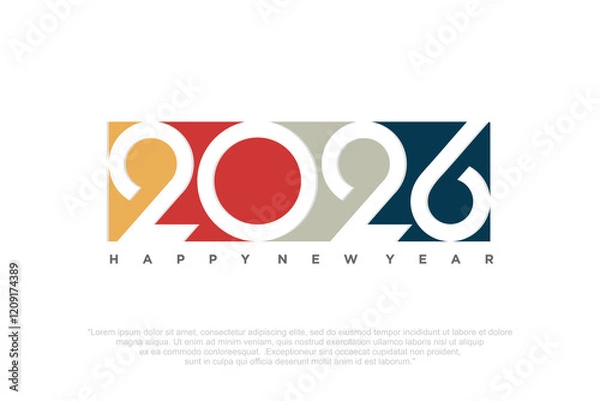 Fototapeta Happy new year 2026 design,2026 logo text design. new year celebration concept . Vector illustration