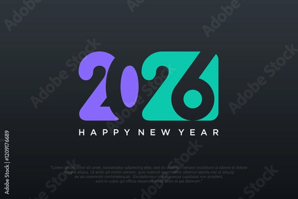 Fototapeta Happy new year 2026 design,2026 logo text design. new year celebration concept . Vector illustration