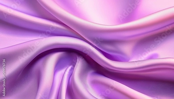 Fototapeta Iridescent waves of satin fabric reflecting subtle hues of light for creating dreamy and elegant design backgrounds