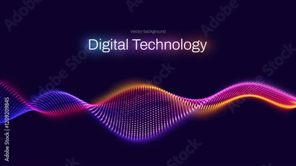 Obraz Cyber Big Data Flow Particles Bokeh. Digital Neural Network. Concept of AI Artificial Intelligence Technology Machine Deep Learning. Digital Communication. Science Technology Presentation Vector.