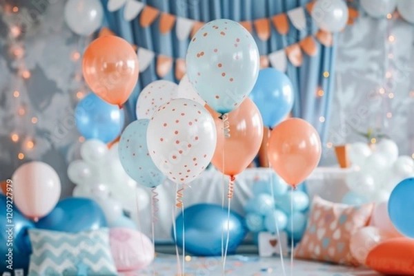 Fototapeta Balloons in birthday party