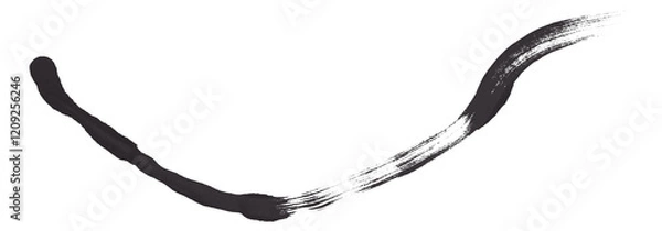 Fototapeta Black brush stroke isolated on transparent background.