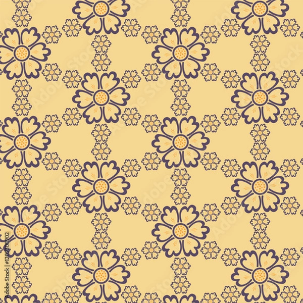 Obraz seamless pattern with leaves and flower 