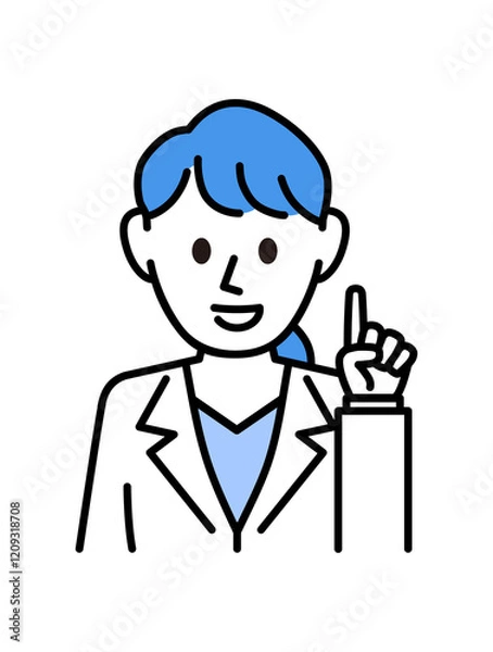 Obraz 白衣を着た説明する女医