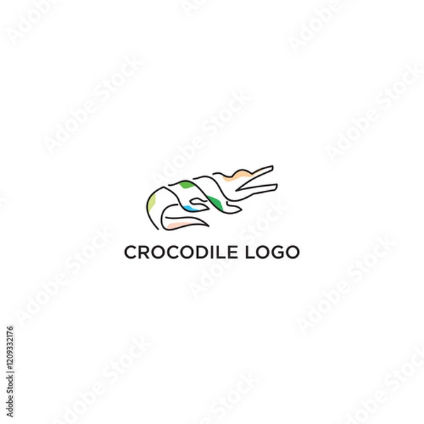 Obraz crocodile vector logo outline style
