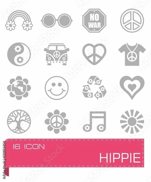 Obraz Vector Hippie icon set