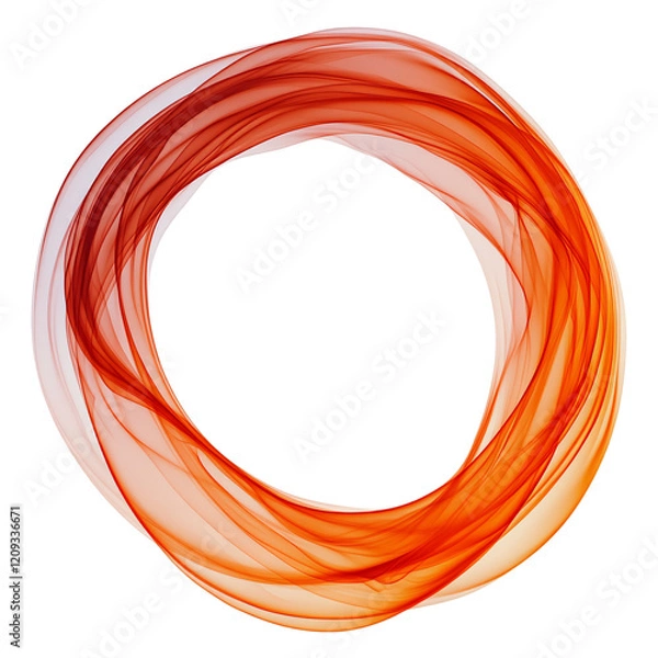 Fototapeta An orange circular wave isolated on transparent background
