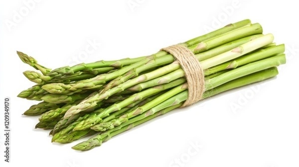 Fototapeta A bundle of crisp, green asparagus spears arranged in a perfect bundle, Their slender stalks promising freshness and flavor