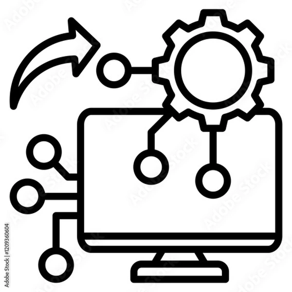 Fototapeta control system single icon