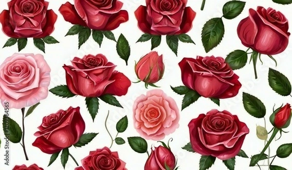Fototapeta seamless pattern with roses