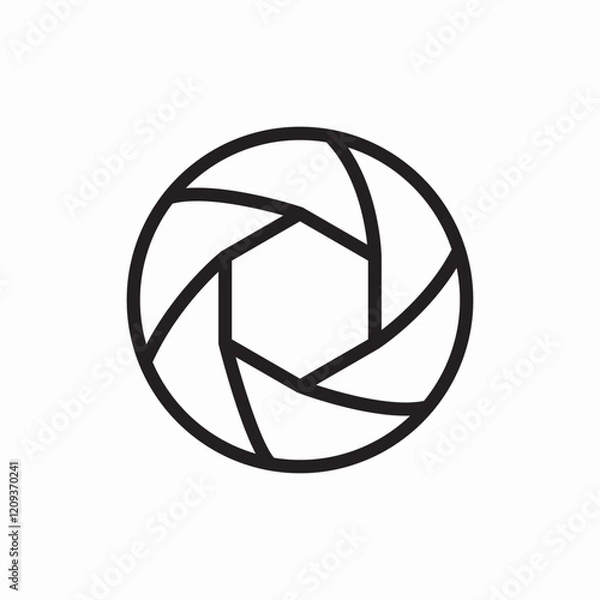 Fototapeta camera shutter photography lens icon vector sign