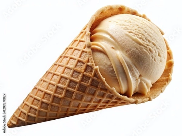 Obraz Delicious Ice Cream Cone Isolated on White Background - Stock Photo